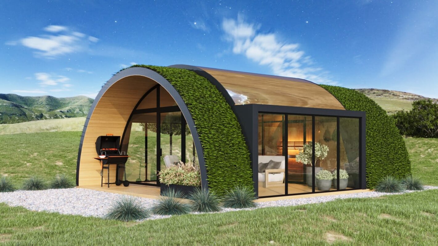 Harmony of Nature: Haus mit Gründach, Terrasse, Grill.